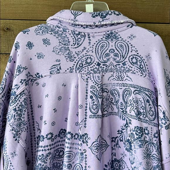 NWT Free People Women's West Coast Printed Ruby Jacket Purple Size Medium - Picture 6 of 9